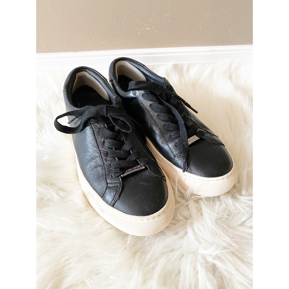 J Slides Black Leather Sneakers
